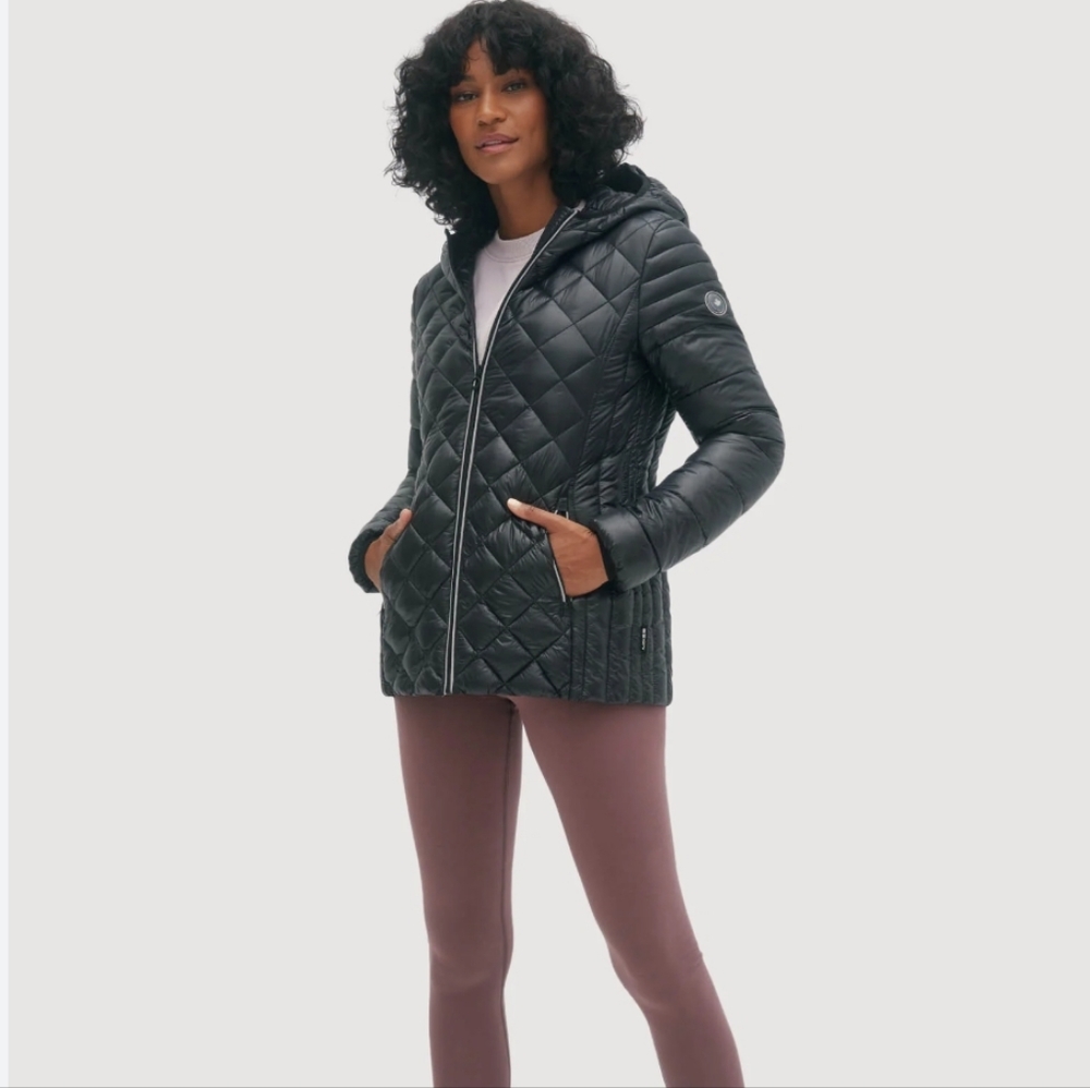 Noize packable quilted hooded jacket nwot Black Size XS